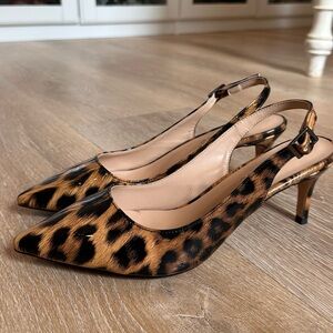 Leopard print kitten heels